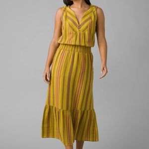 PrAna California Dreaming Dress in Leapfrog Stripe XL